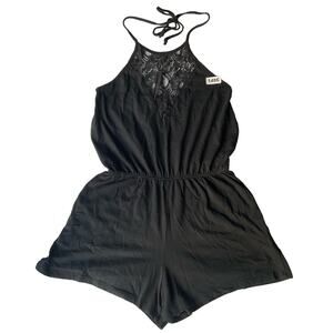 Empyre Women’s Sexy sleeveless Jumpsuit Romper size M, Solid Black, Lace Detail